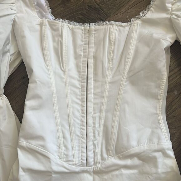 House of CB Matilda White puff Sleeve Corset Dress New Retails 239 - Picture 5 of 7